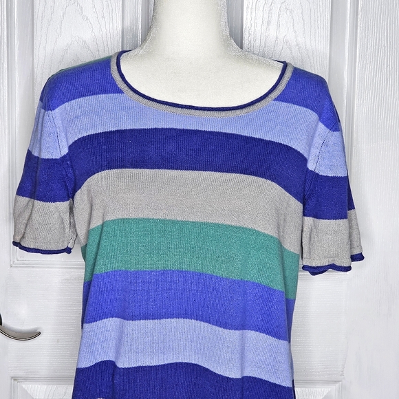 Gudrun Sjoden Striped Blue And Green Women's Dress - Picture 3 of 14